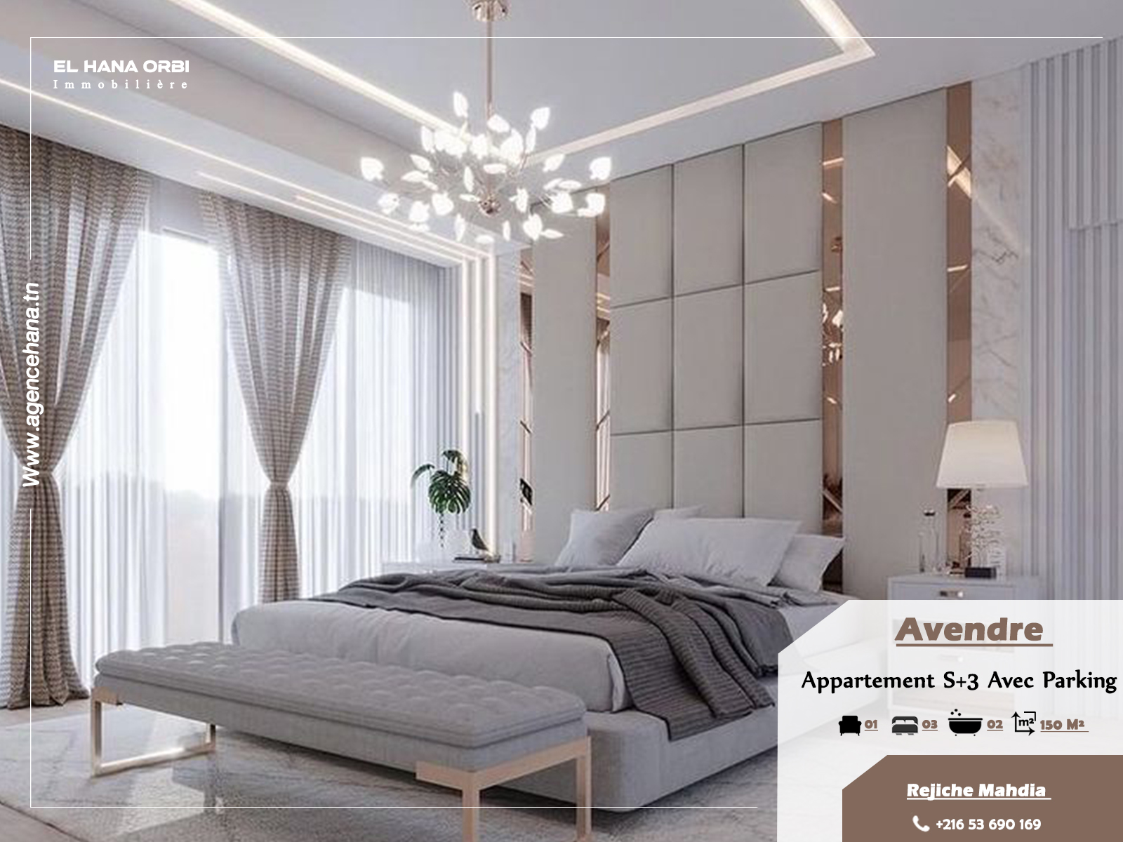 Vente Appart. 3 pices - Tunisie