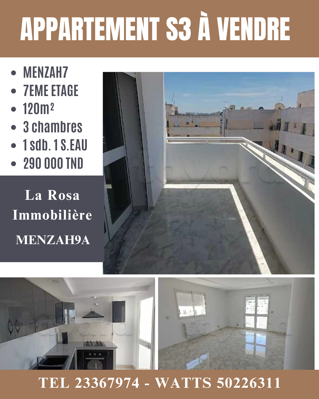 Vente Appart. 4 pices - Tunisie