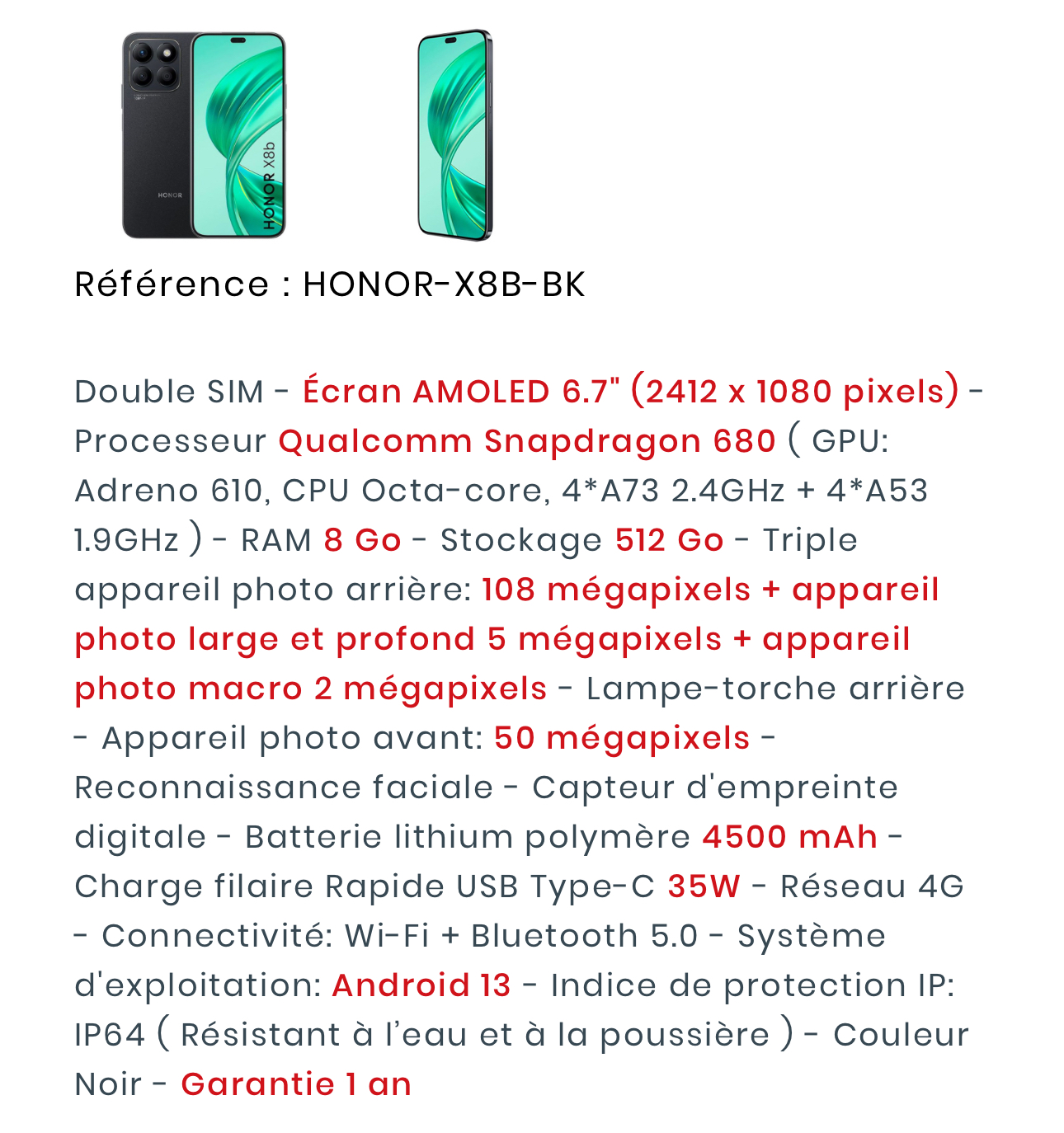 Mannouba La Mannouba Autre Marque Autre Modle Portable neuf honor x8b 8go 512gb