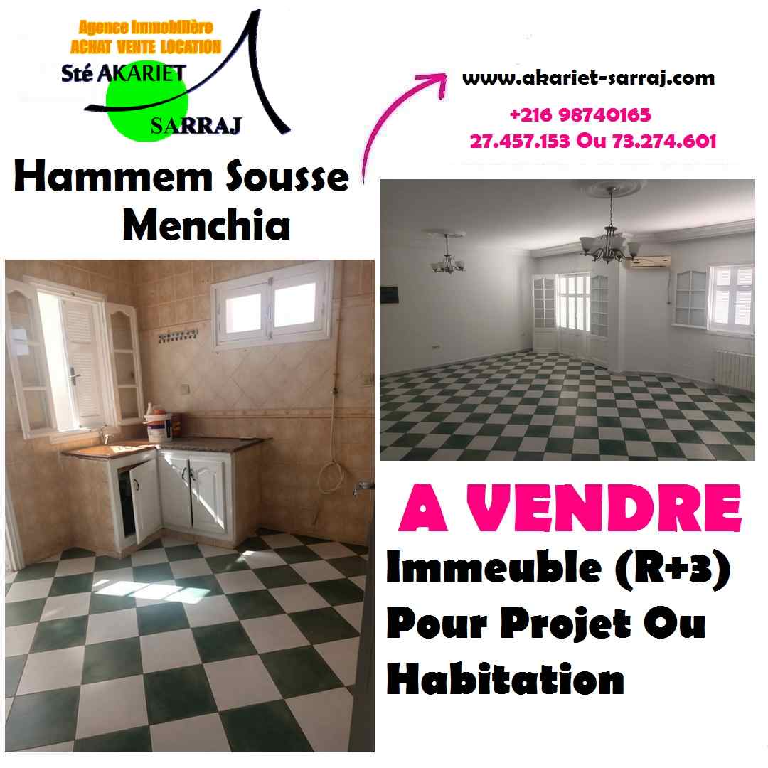 Hammam Sousse Hammam Sousse Vente Maisons Petite immeuble r3 pour projet ou habitation