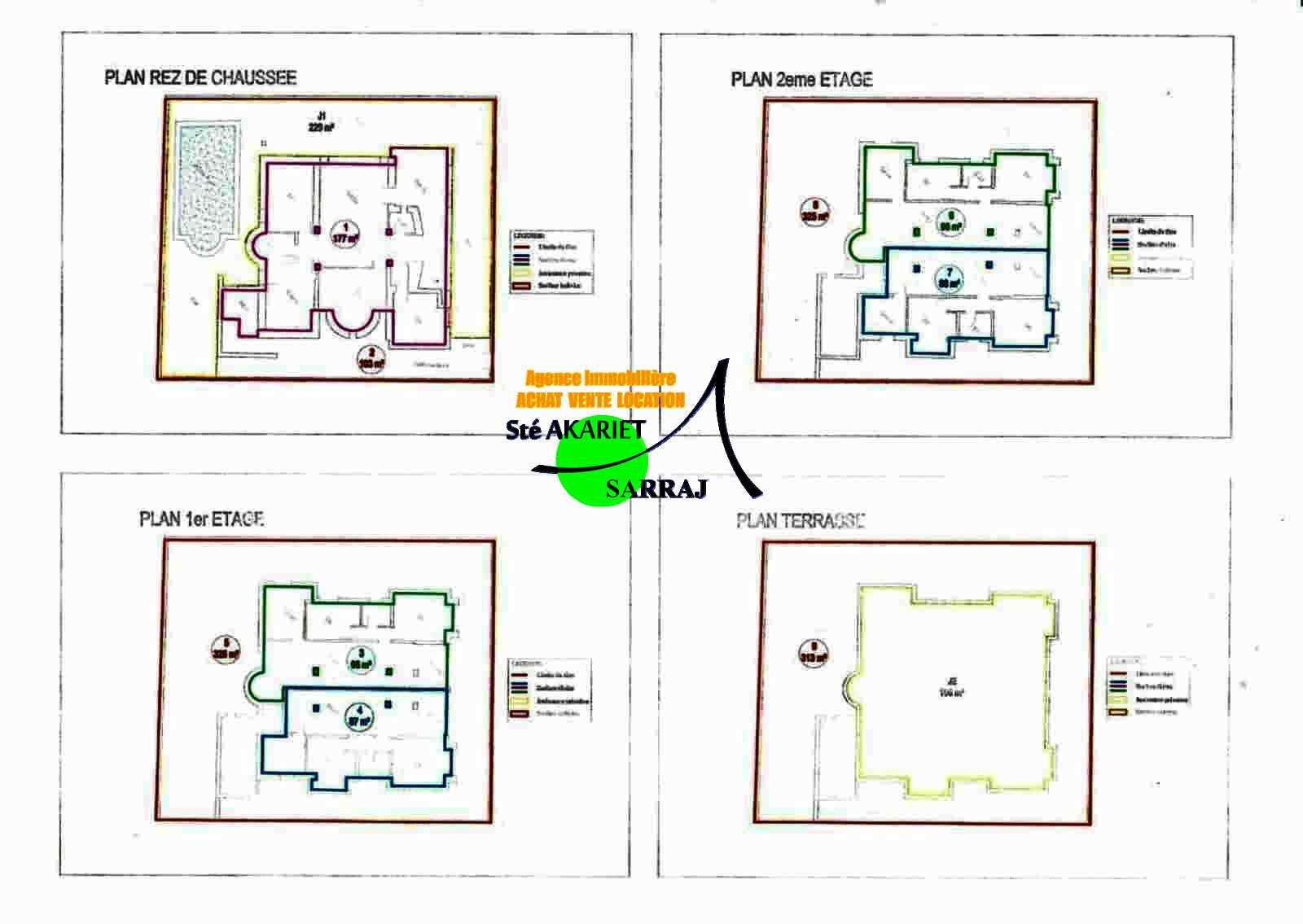 Akouda Chatt Meriem Vente Maisons Villa avec piscine au 2me position de la plage
