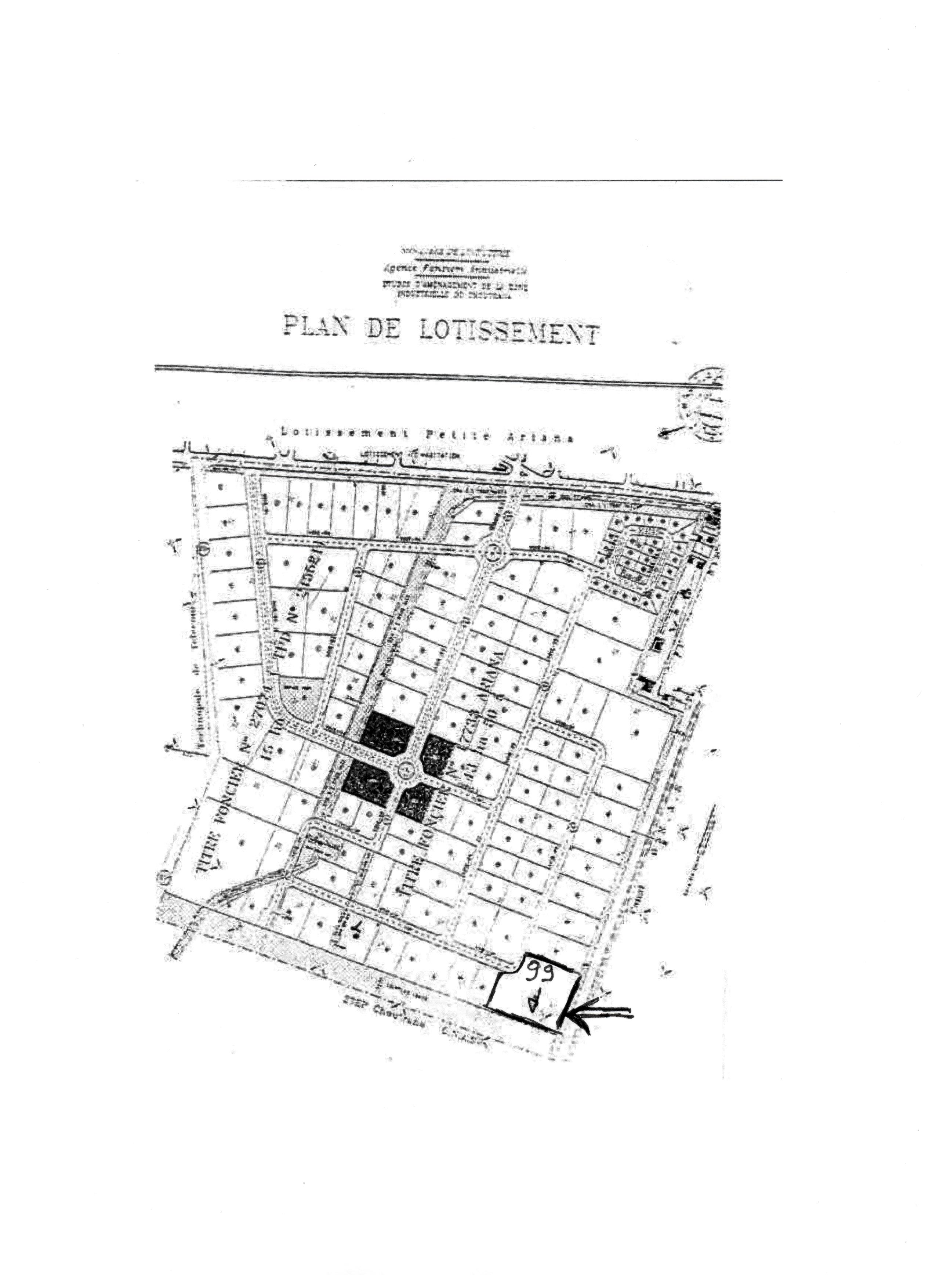 La Soukra Chotrana 1 Vente Surfaces Terrain de 8000 m2   z ind de chotrana