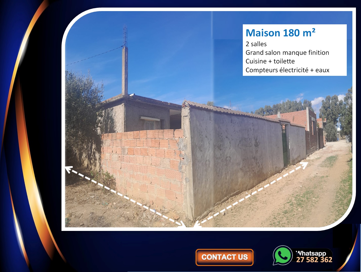 Bizerte Sud Louata Vente Maisons Maison avec grand jardin 9 oliviers