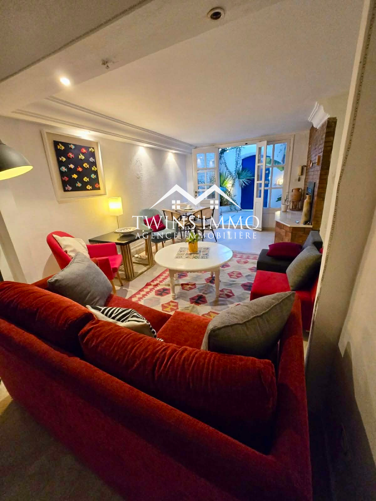 La Marsa&nbsp;Marsa Ennassim&nbsp;Location&nbsp;Appart. 2 pi�ces&nbsp;Rez de chauss�e de villa s2 meubl� � la marsa