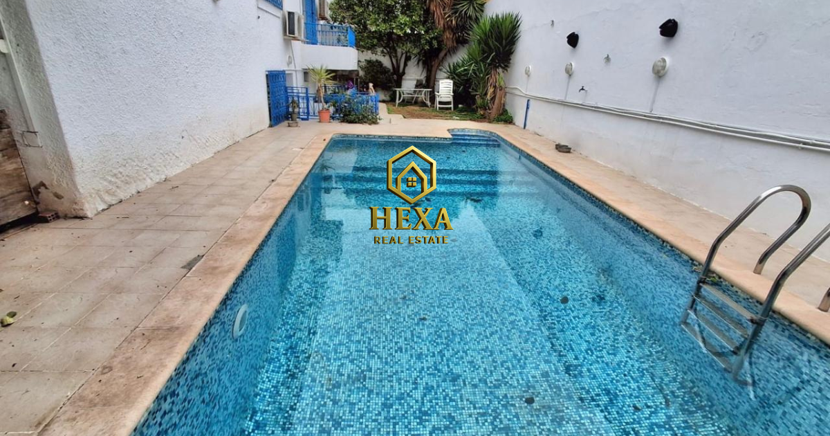 La Marsa&nbsp;Marsa Ennassim&nbsp;Location&nbsp;Maisons&nbsp;Rez de jardin s3 avec piscine � la marsa nassim
