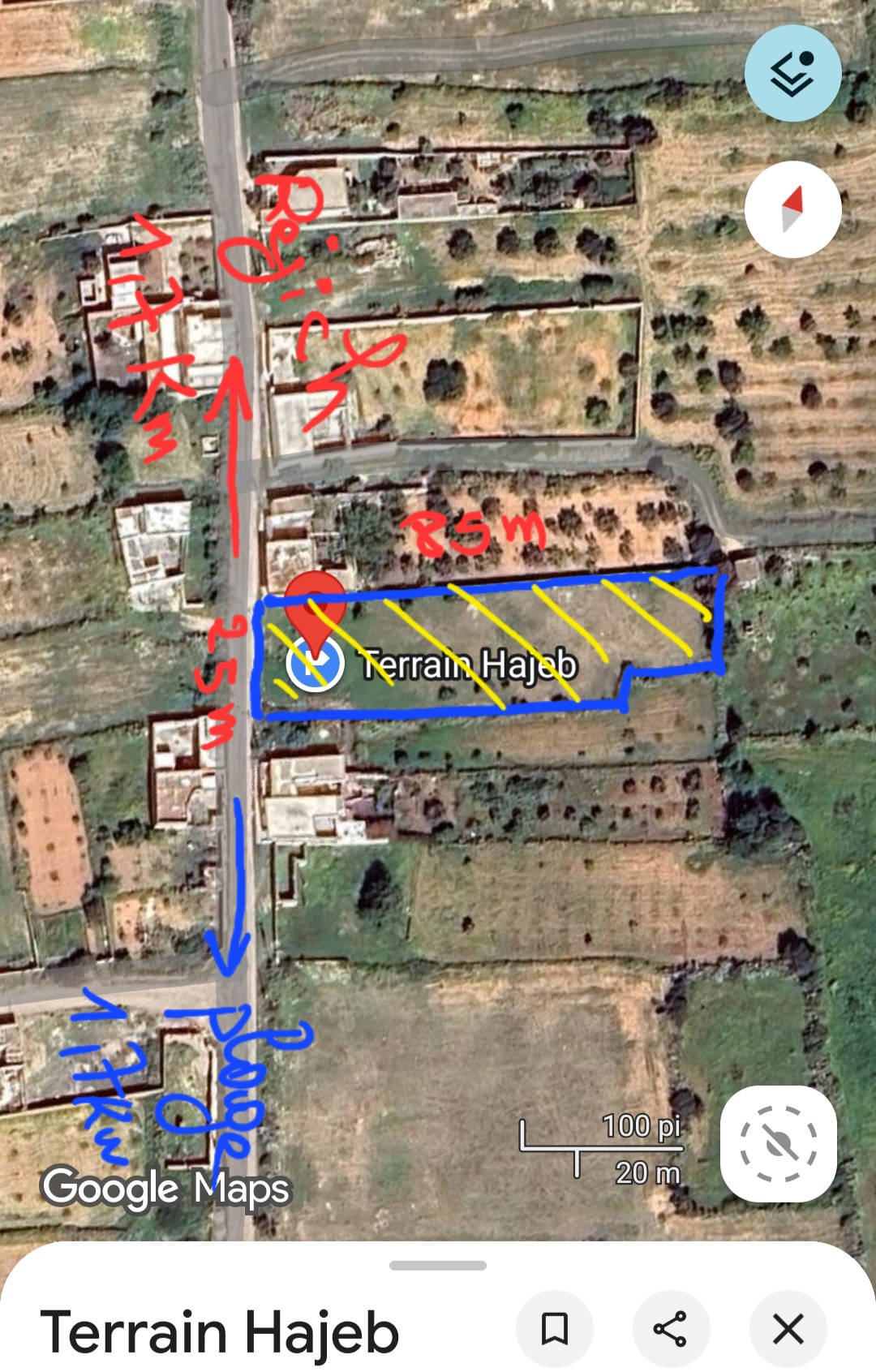 Mahdia&nbsp;Rejiche&nbsp;Terrain&nbsp;Terrain nu&nbsp;Terrain de 2 000 m2 � rejich 150 dt le m2