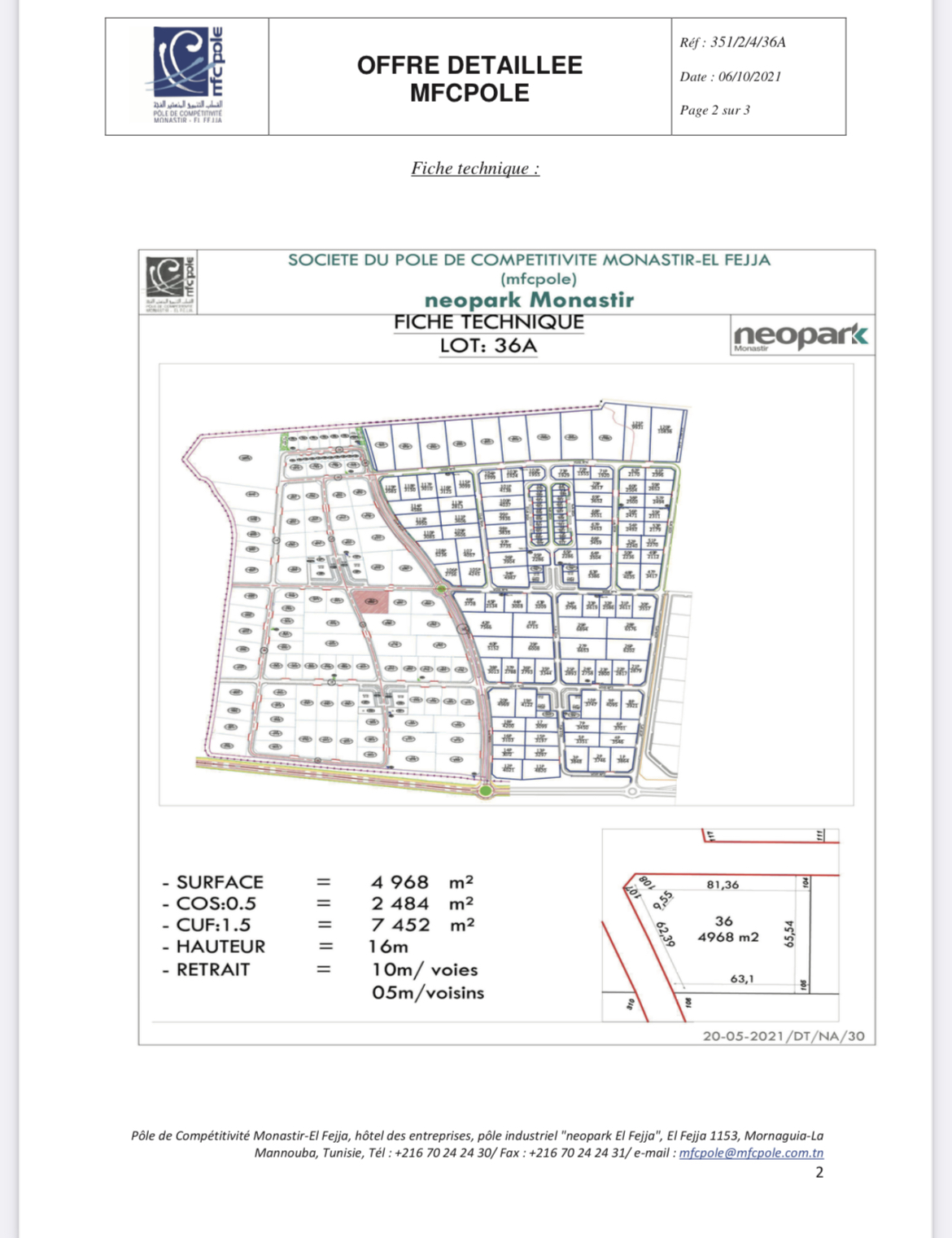 Vente&nbsp;Surfaces - Tunisie