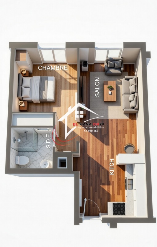 Vente&nbsp;Appart. 1 pi�ce - Tunisie