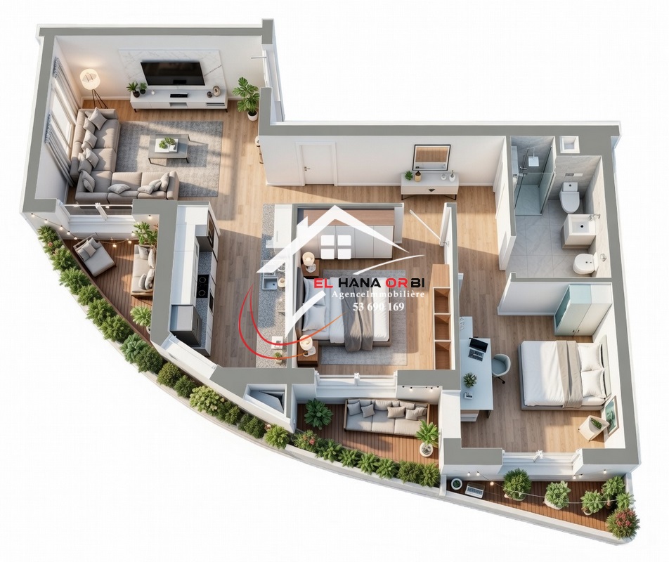 Vente&nbsp;Appart. 2 pi�ces - Tunisie