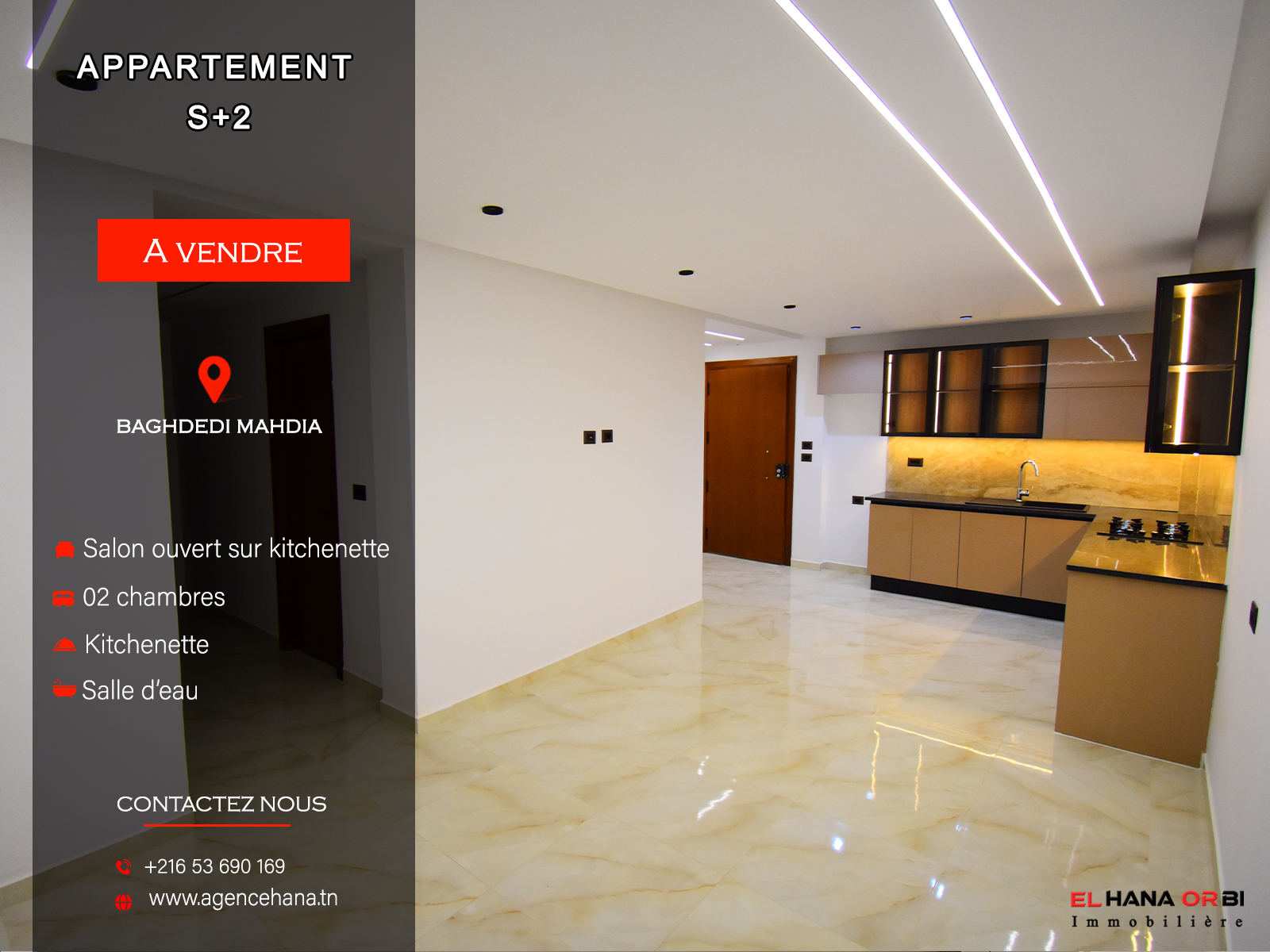 Mahdia&nbsp;Mahdia&nbsp;Vente&nbsp;Appart. 2 pi�ces&nbsp;Appartement  � baghdedi