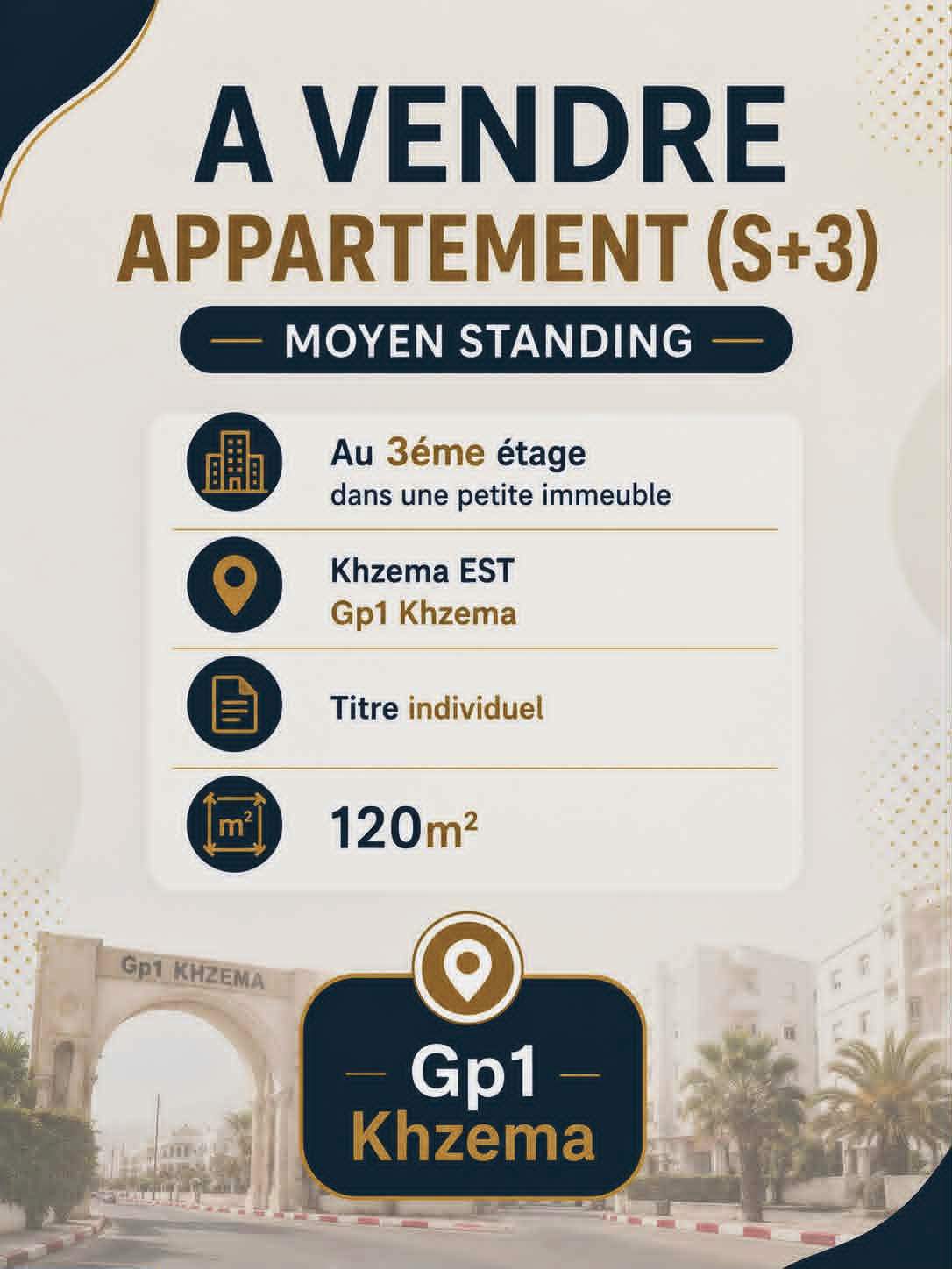 Vente&nbsp;Appart. 4 pi�ces - Tunisie
