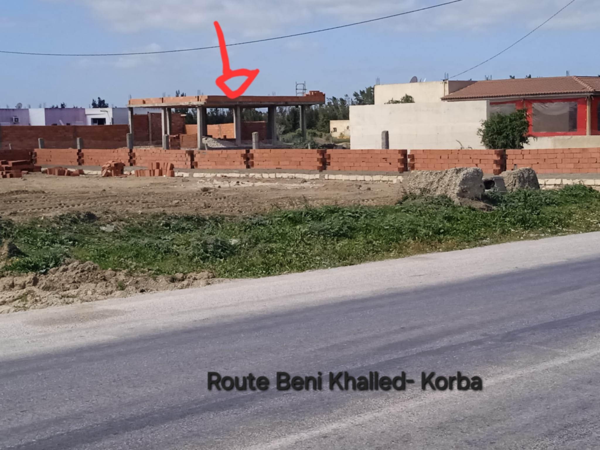 Beni Khalled&nbsp;Bir Drassen&nbsp;Vente&nbsp;Maisons&nbsp;Maison en cours de construction
