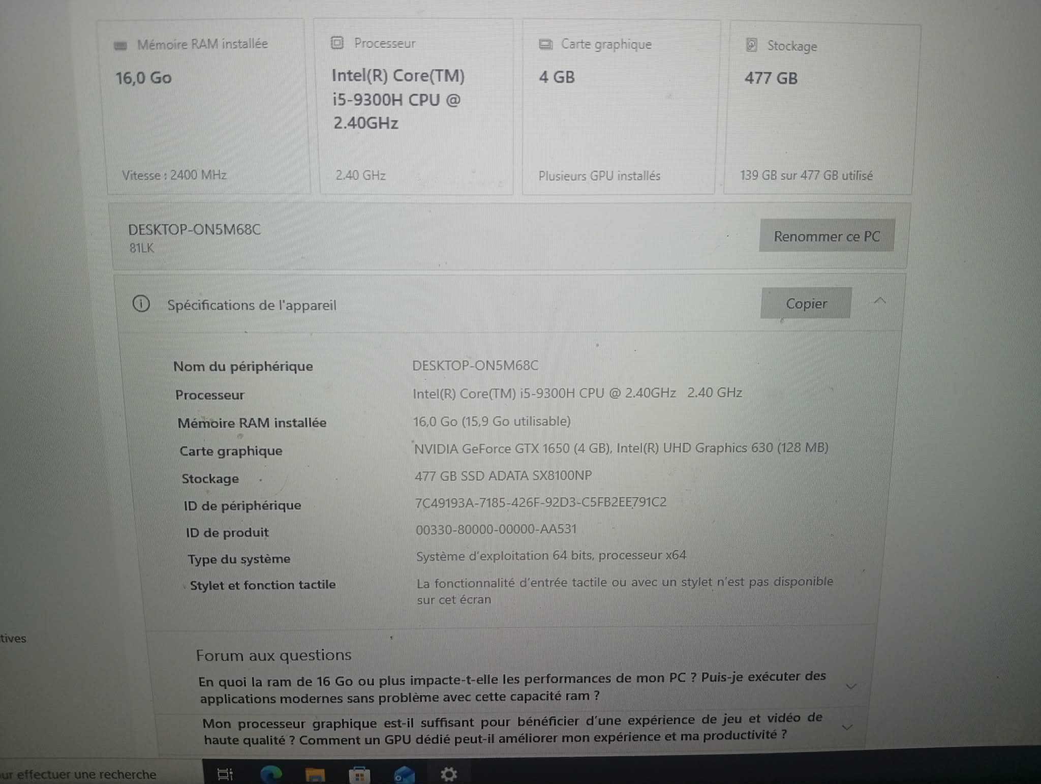 El Menzah&nbsp;Cite El Mahrajene&nbsp;IBM / Lenovo &nbsp;Autre&nbsp;Laptop gamer lenovo lp340