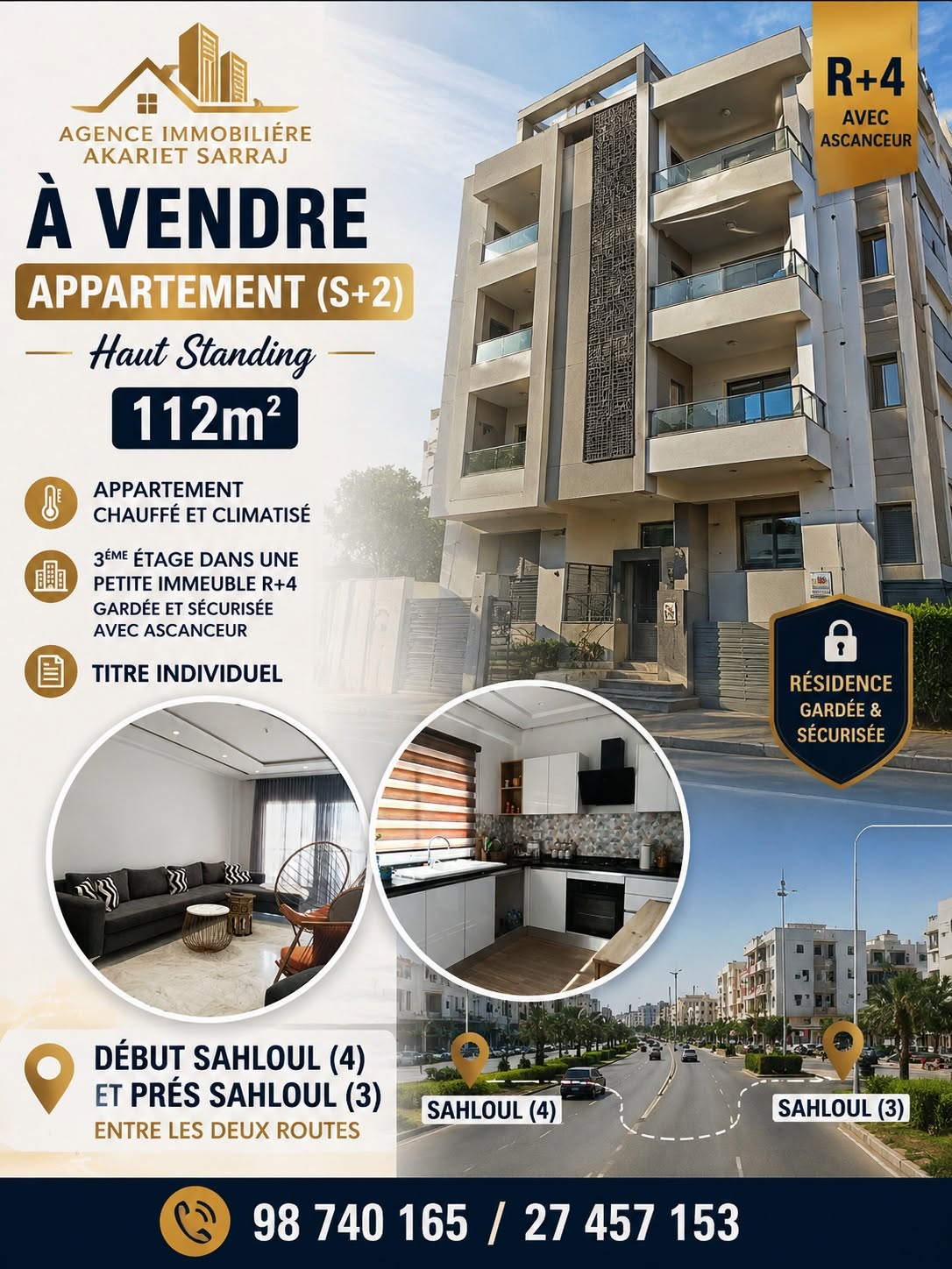 Sousse Jaouhara&nbsp;Sahloul&nbsp;Vente&nbsp;Appart. 3 pi�ces&nbsp;Ne rater pas appartement s2 d�but sahloul 4