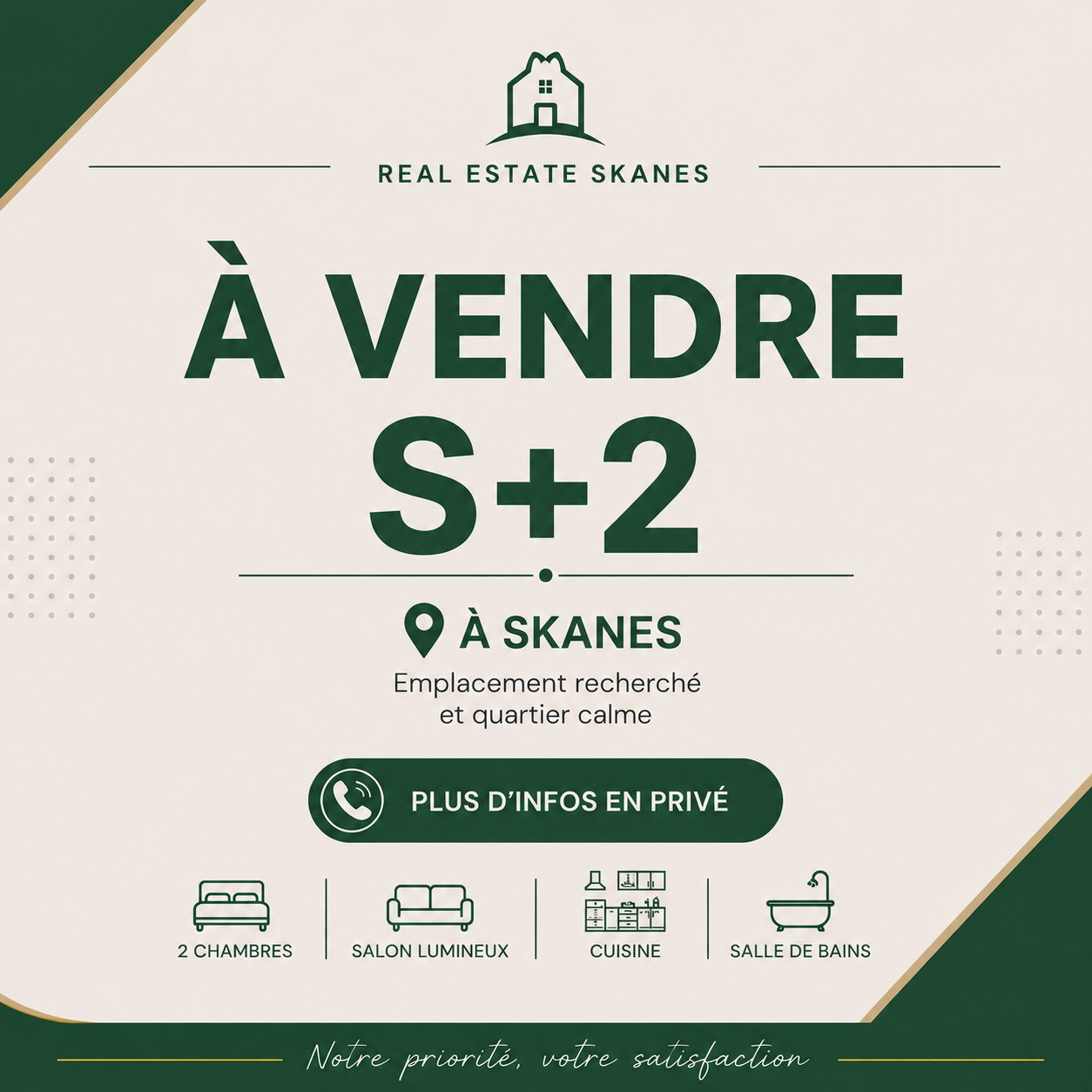 Vente&nbsp;Appart. 2 pi�ces - Tunisie