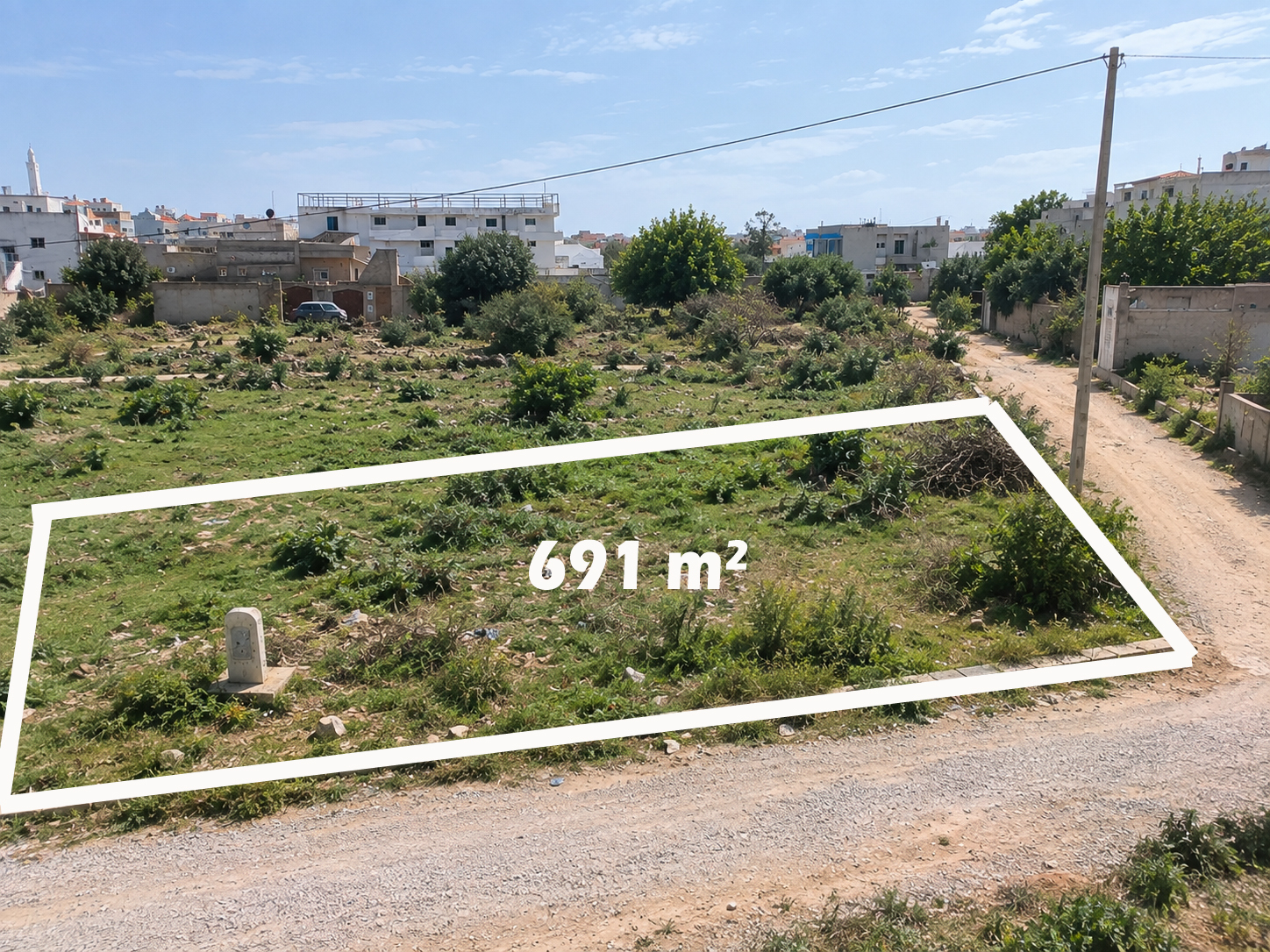 Nabeul&nbsp;Nabeul&nbsp;Terrain&nbsp;Terrain nu&nbsp;Terrain 691 m2 a nabeul
