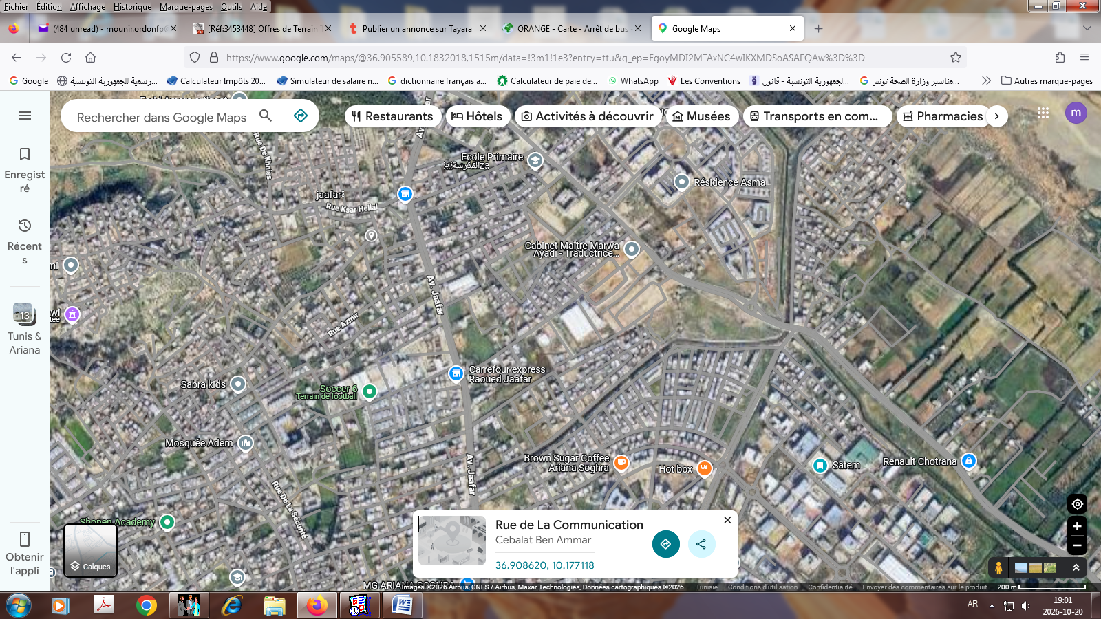 Raoued&nbsp;Jaafar 1&nbsp;Terrain&nbsp;Terrain nu&nbsp;Terrain de 172m2 � jaafar 1  ariana